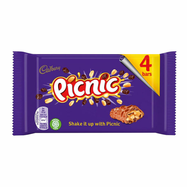 מארז 4 יחידות חטיף פיקניק Cadbury Picnic