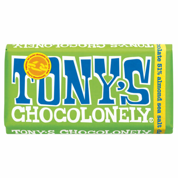 שוקולד טוניס בטעם שקדים ומלח ים Tony's